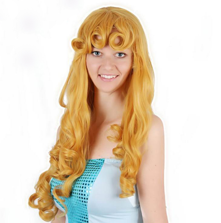 H045 High quality light golden long hair wig